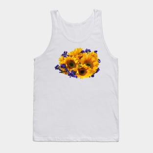 Bouquet of Sunflowers and Purple Statice Tank Top